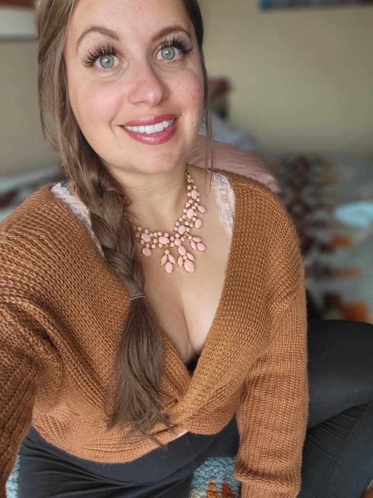 Kerri Lynn in a knit sweater